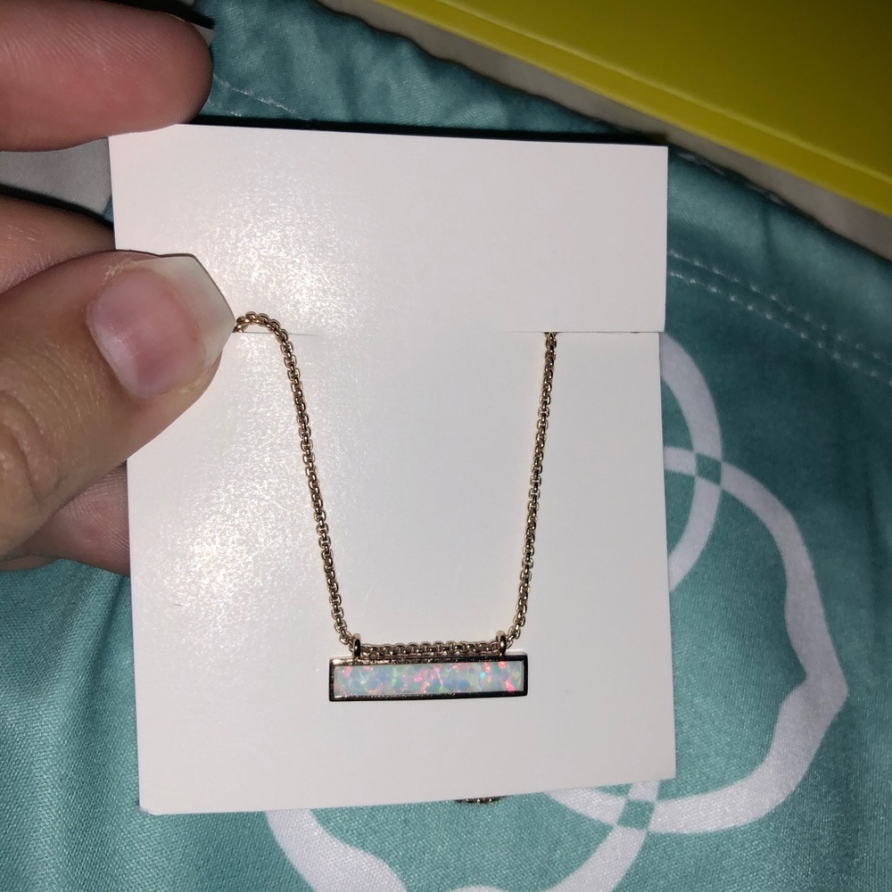 Kendra Scott Mackenzie Necklace in Rose Gold Opal